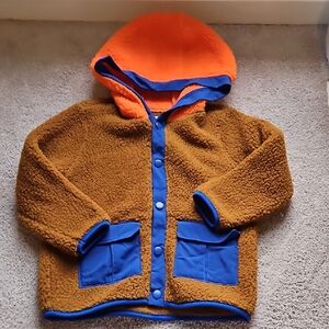 Old Navy Kids Jacket - Brown and Blue with Orange Hood